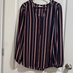Maurices Multicolor Striped V-Neck Blouse